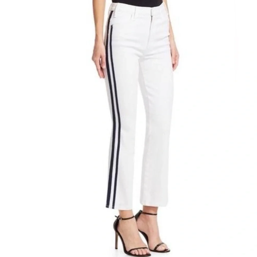 MOTHER Jeans The Hustler Ankle Solid White Striped Side Regular Size 29 - Picture 1 of 4